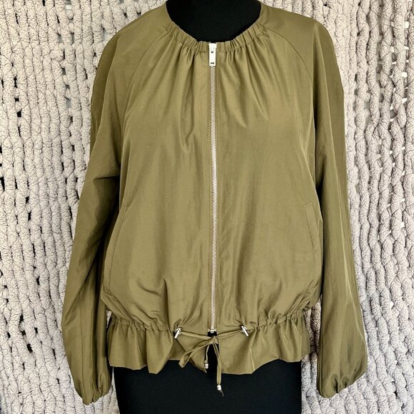 Zara Olive Green Cinched Jacket Size Medium - Picture 5 of 13